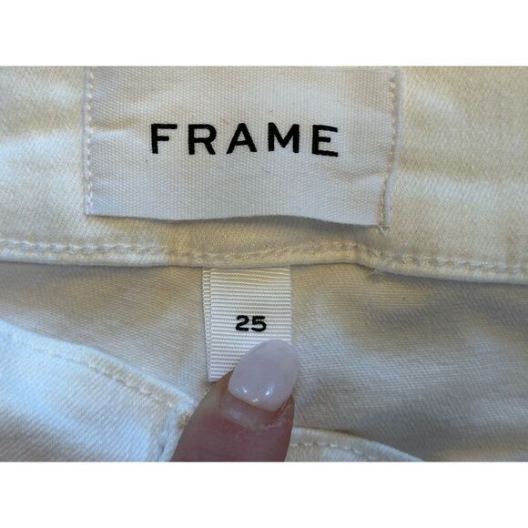 Frame Le High Skinny in Blanc Denim Size 25 - Picture 7 of 14
